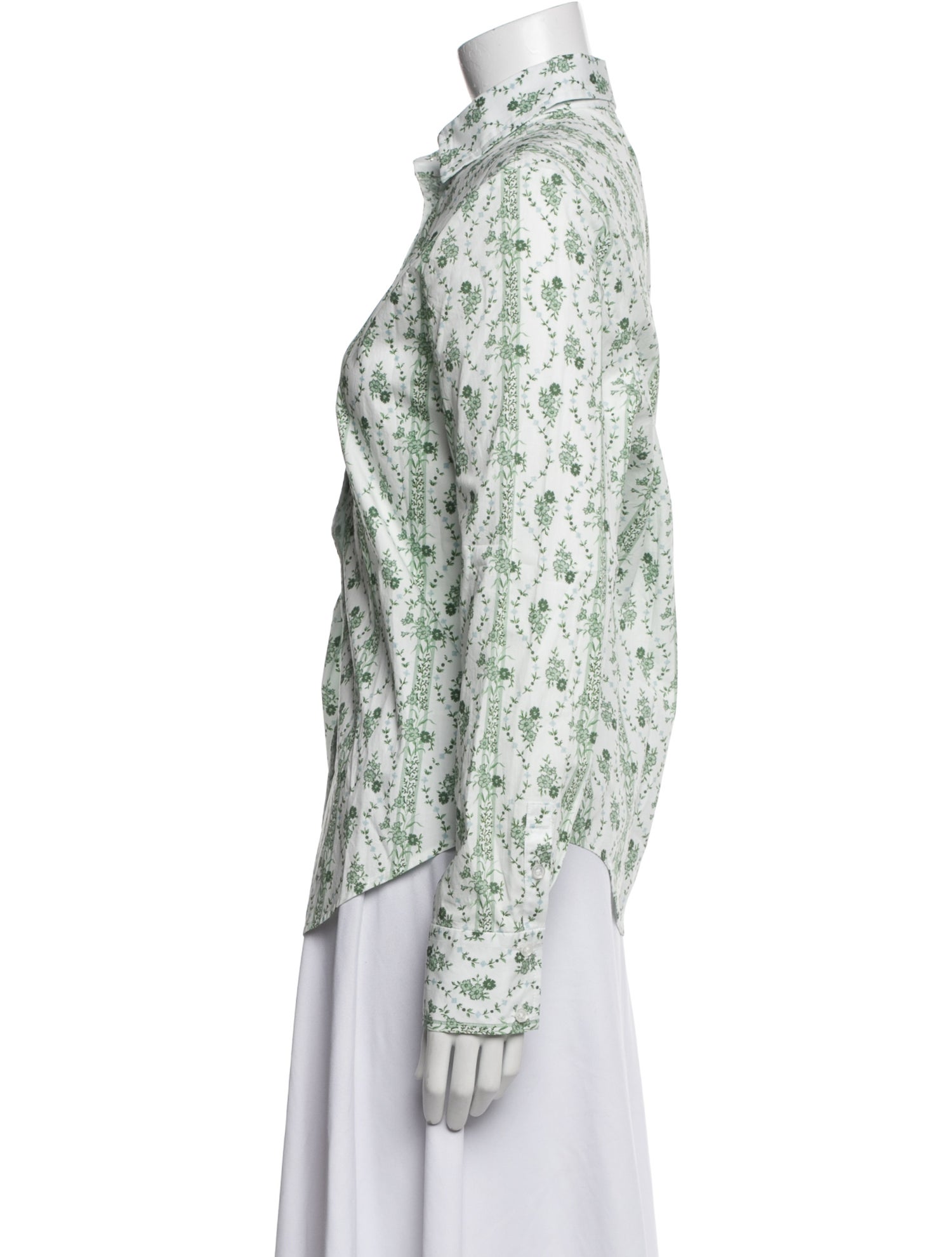 Hill House Home Floral Print Long Sleeve Button-Up Top w/ Tags