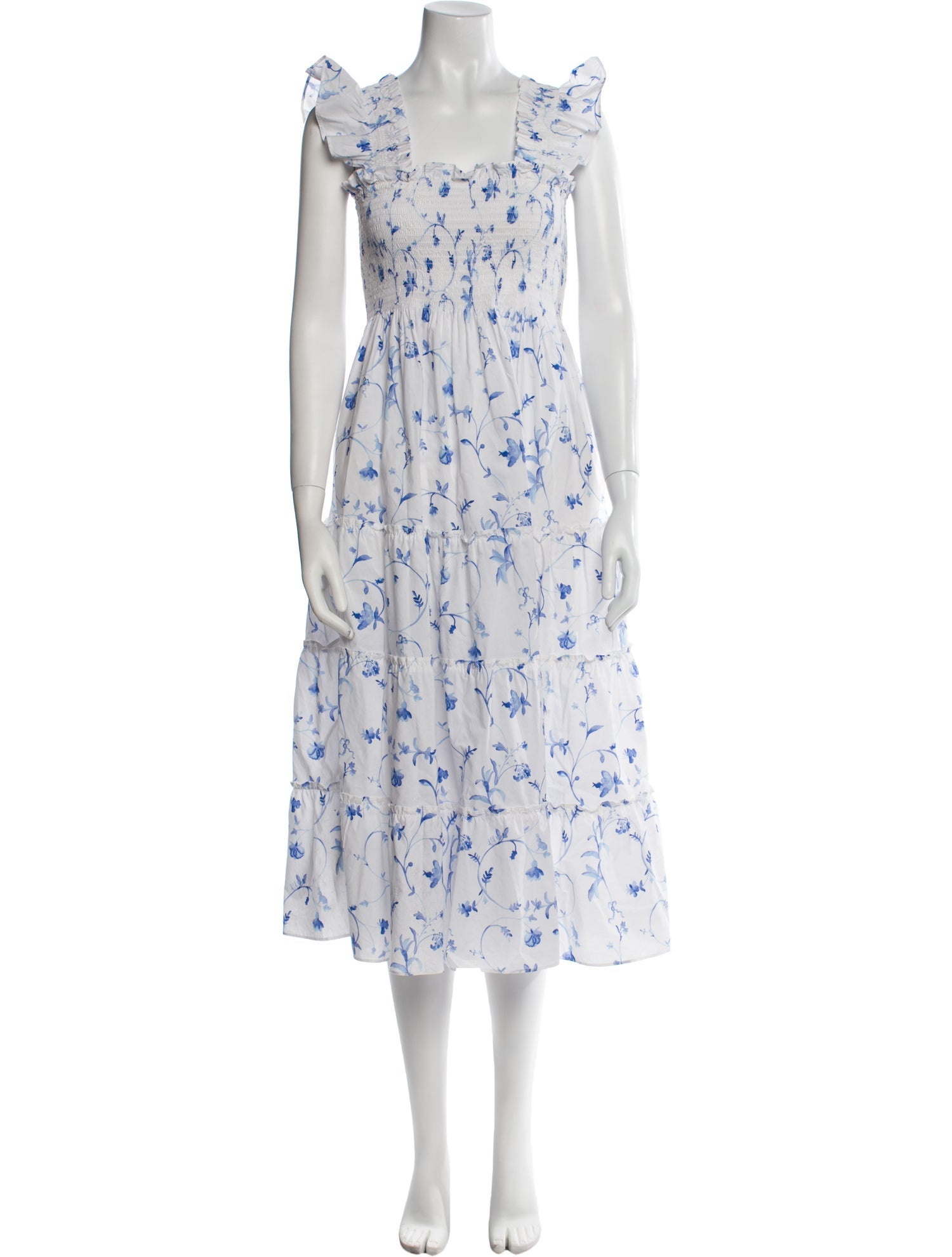 Hill House Home Floral Print Midi Length Dress