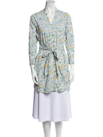 Hill House Home Loungewear Linen Printed Robe S