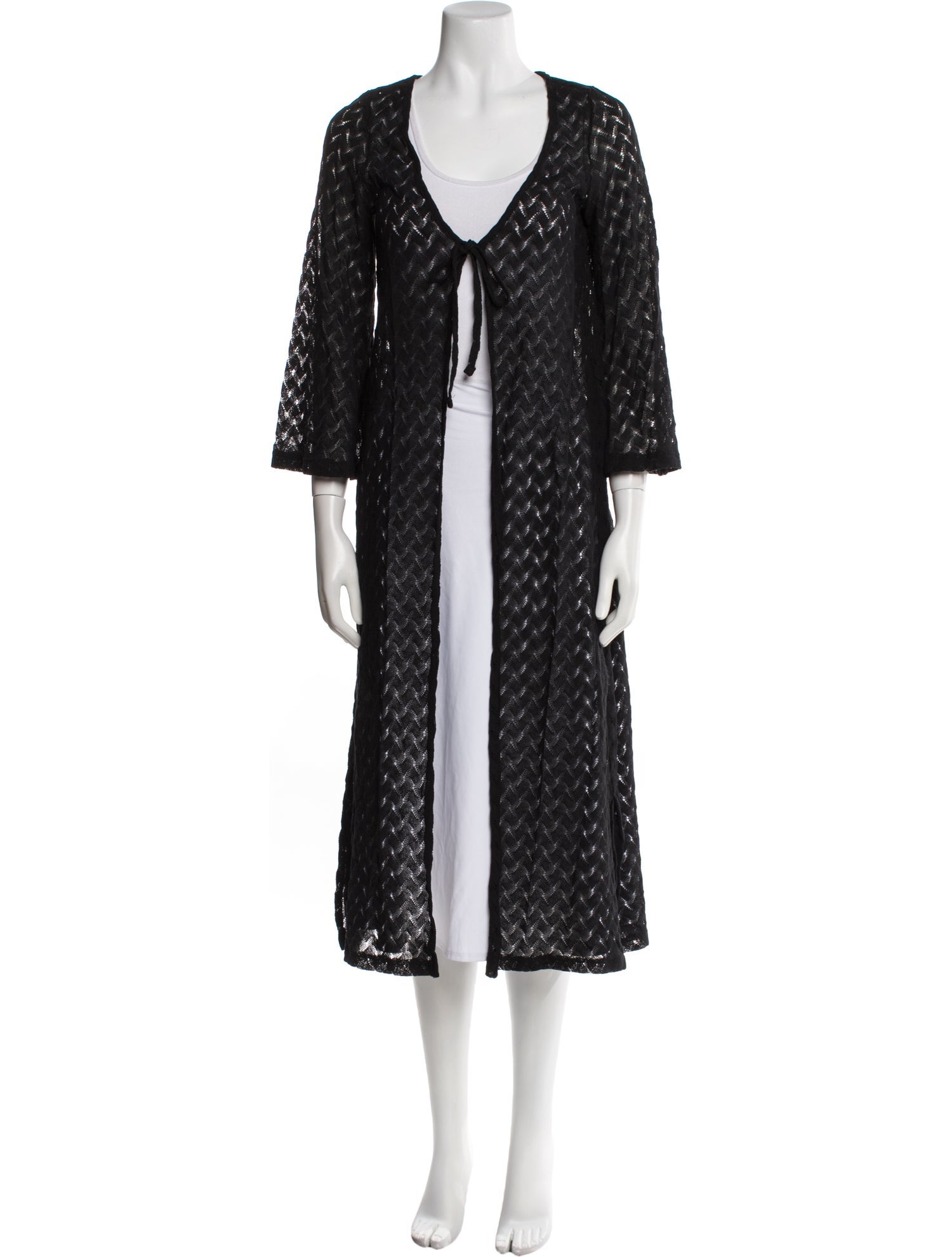 Hill House Home Patterned Tie Neck Sweater