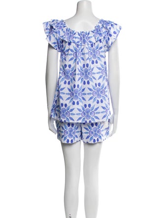 Hill House Home Printed Ruffle Embellishment Short Set