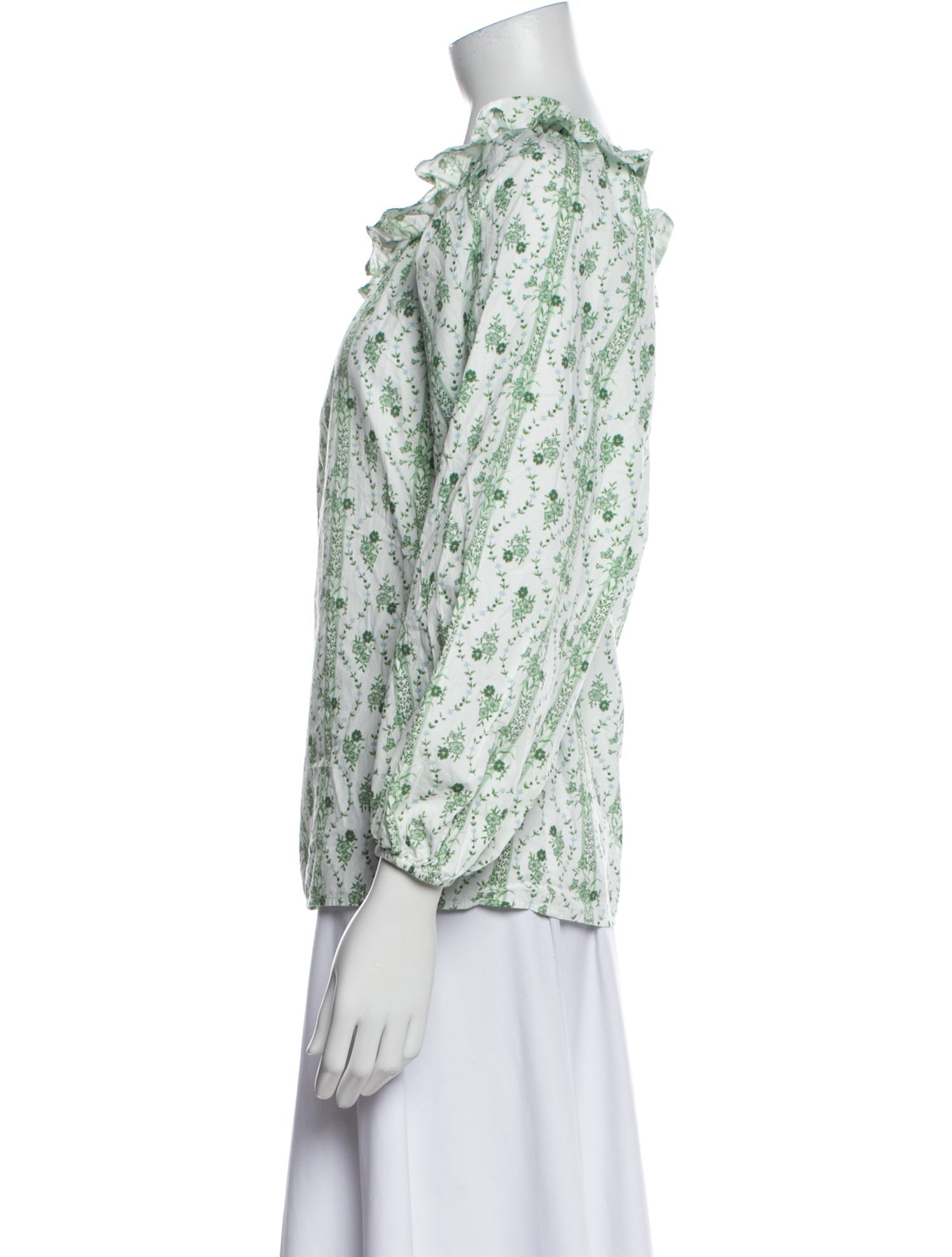 Hill House Home Linen Floral Print Blouse - White Tops