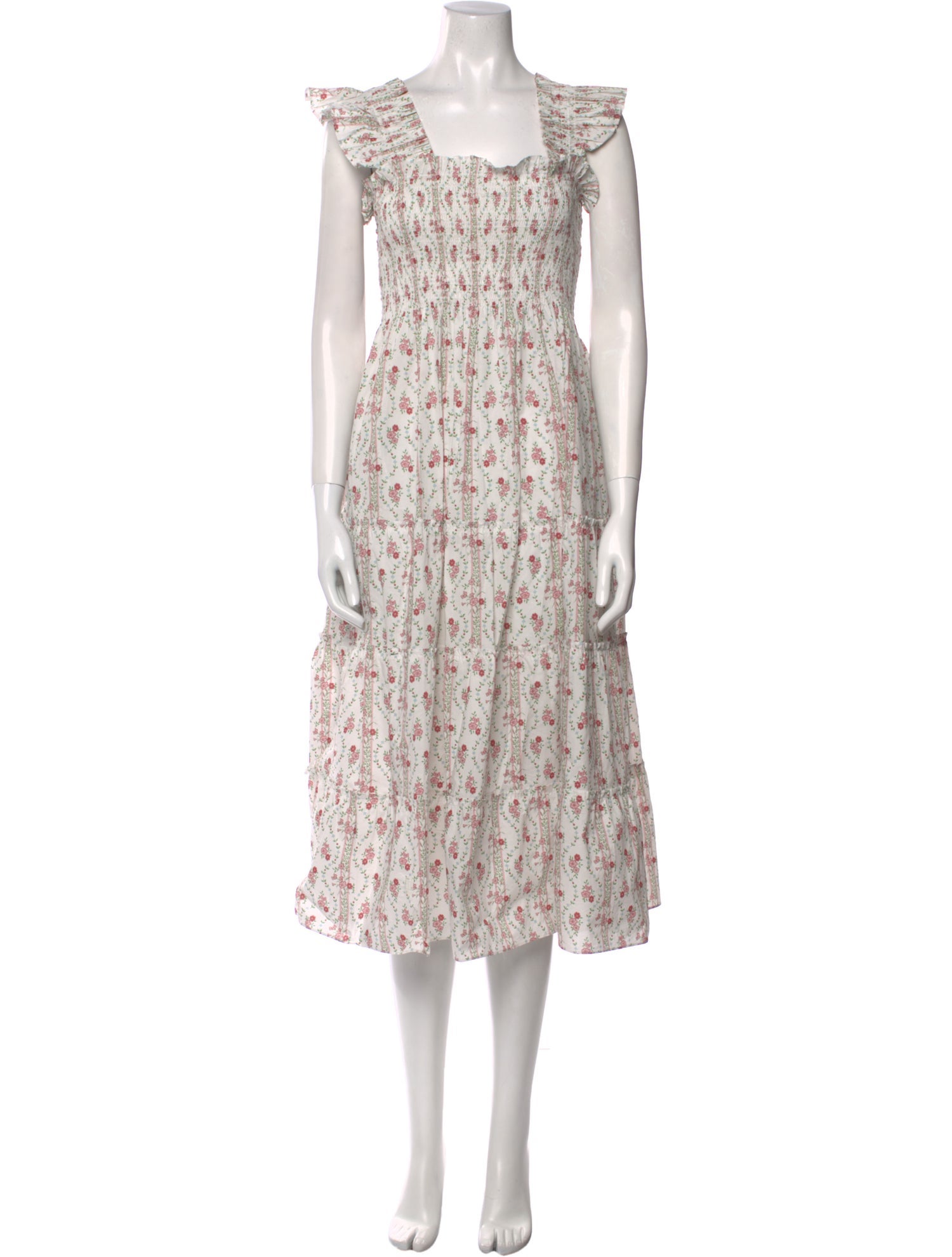 Hill House Home Floral Print Midi Length Dress
