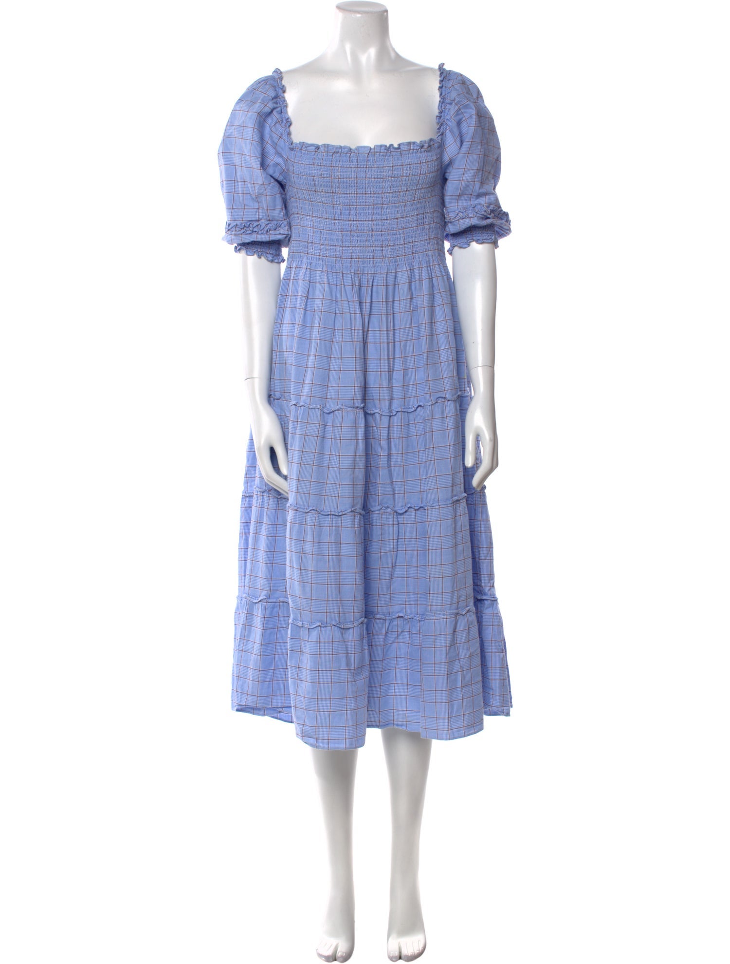 Hill House Home Plaid Print Midi Length Dress