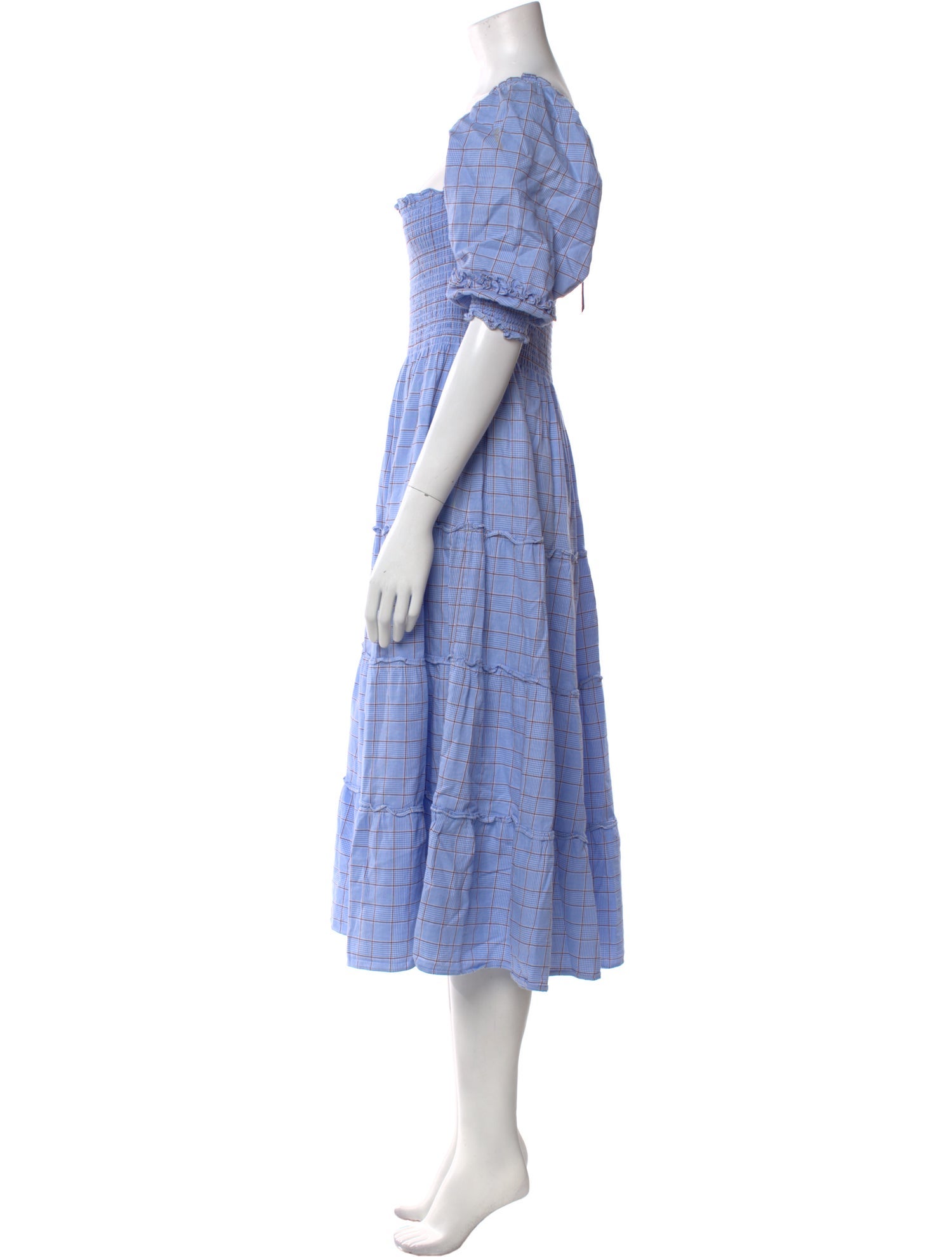 Hill House Home Plaid Print Midi Length Dress