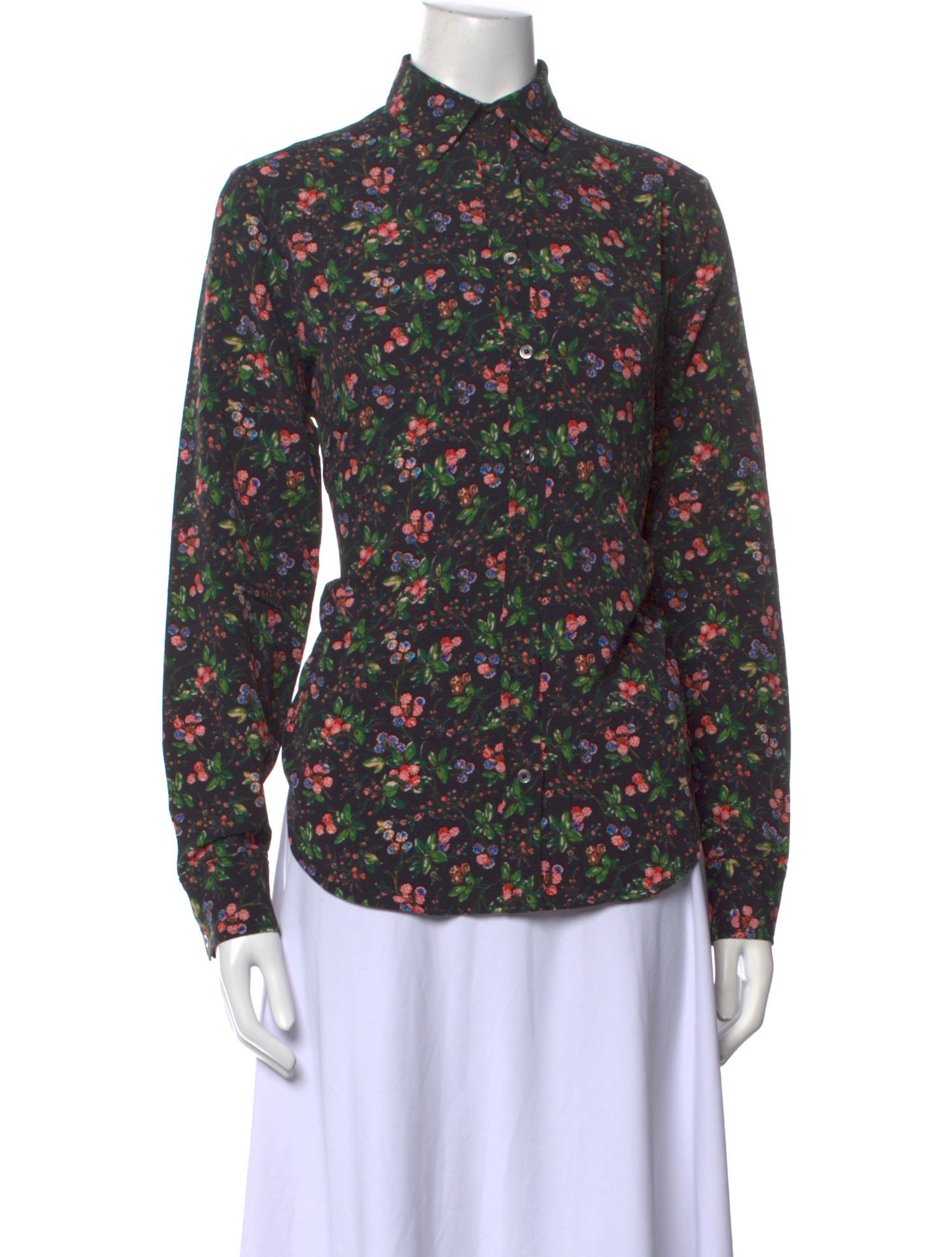 Hill House Home Floral Print Long Sleeve Button-Up Top