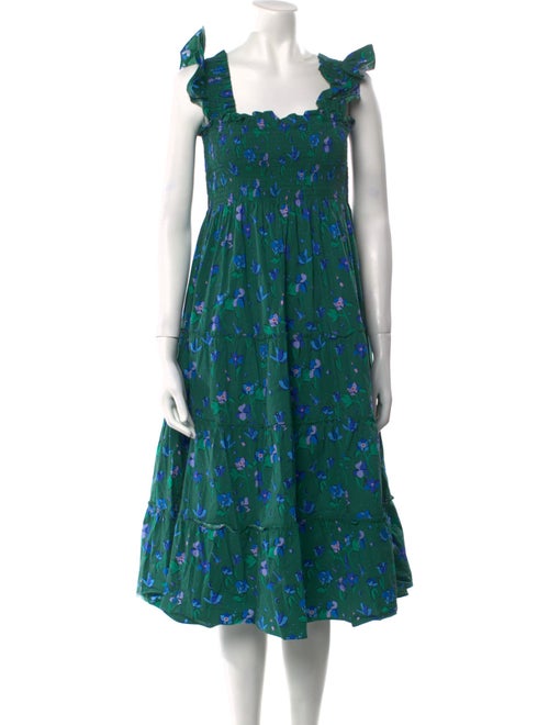 Hill House Home Floral Print Midi Length Dress