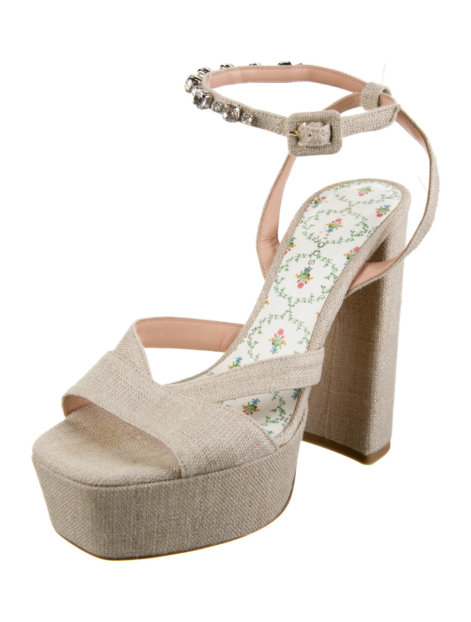 Hill House Home Vintage Crystal Embellishments Sandals