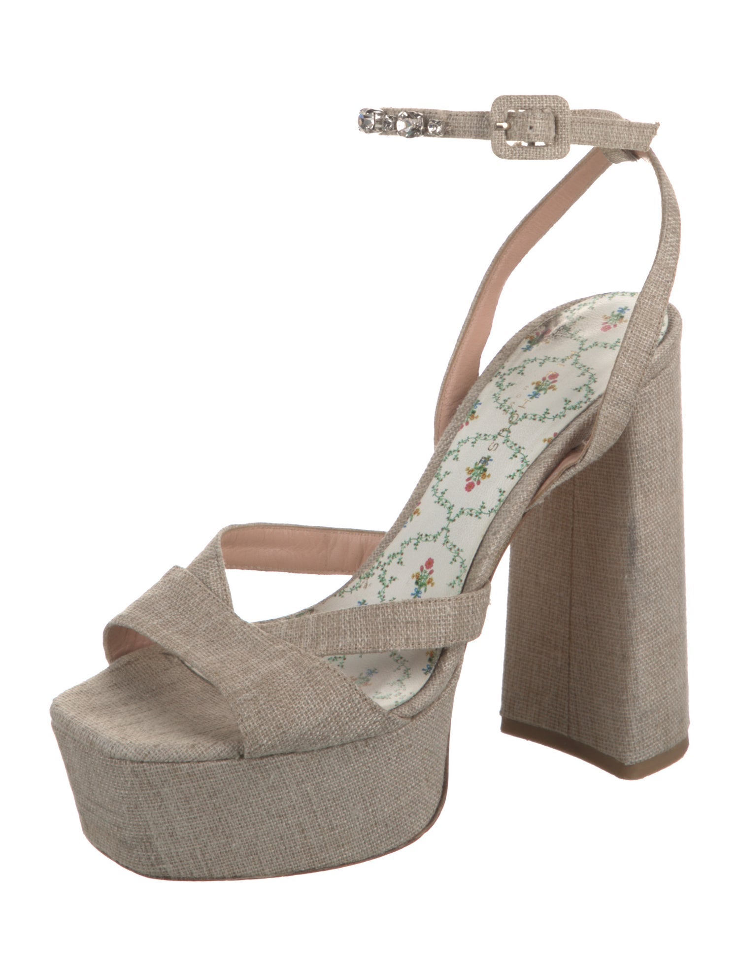 Hill House Home Canvas Crystal Embellishments Sandals