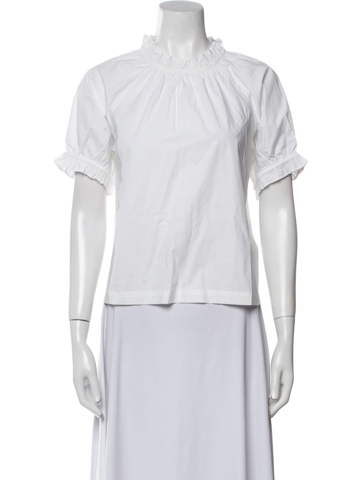 Hill House Home Mock Neck Short Sleeve Blouse