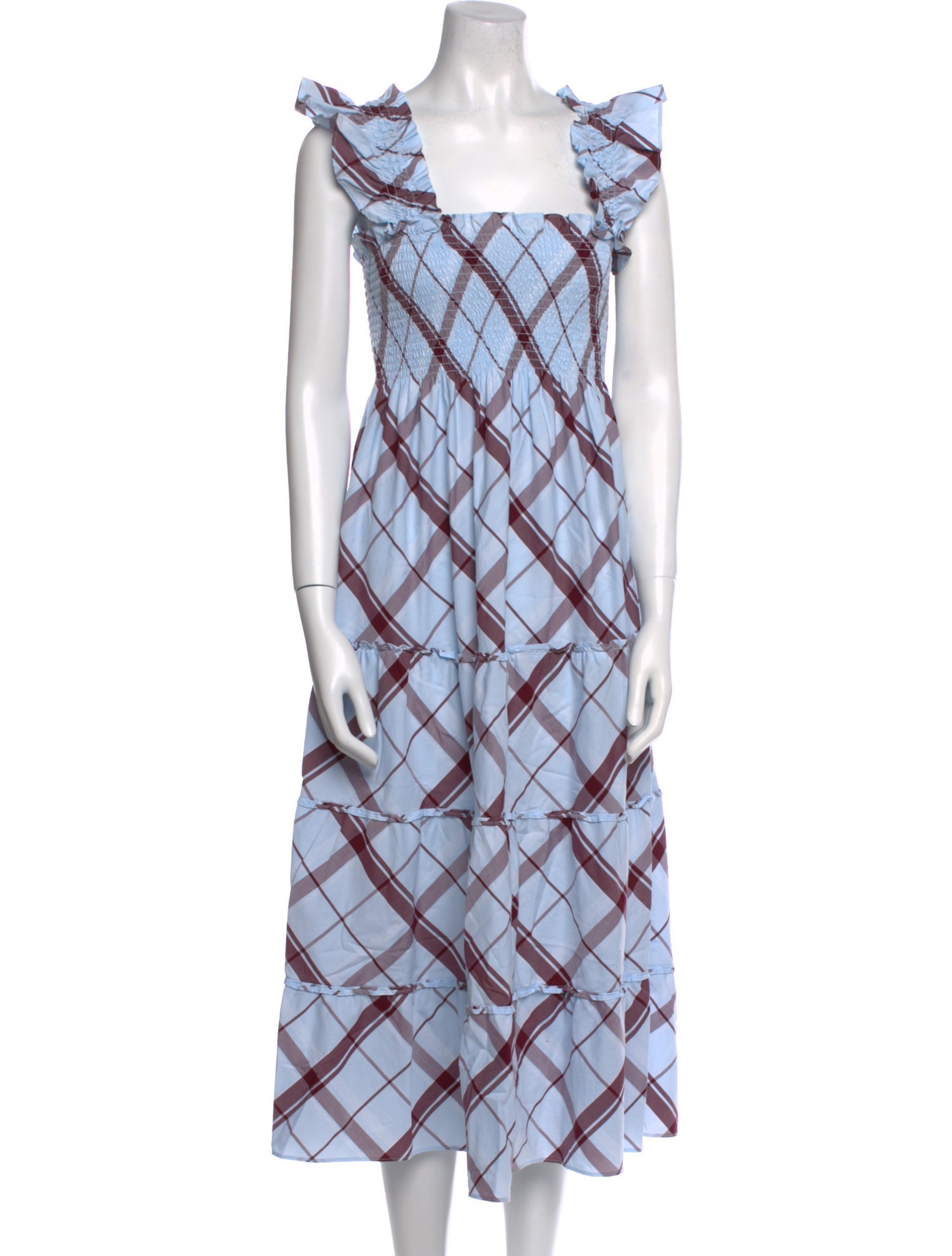 Hill House Home Plaid Print Midi Length Dress