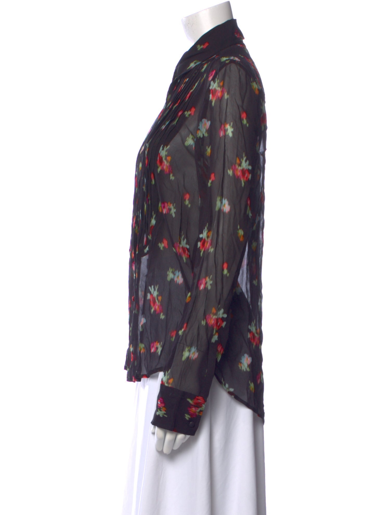 Hill House Home Floral Print Long Sleeve Button-Up Top