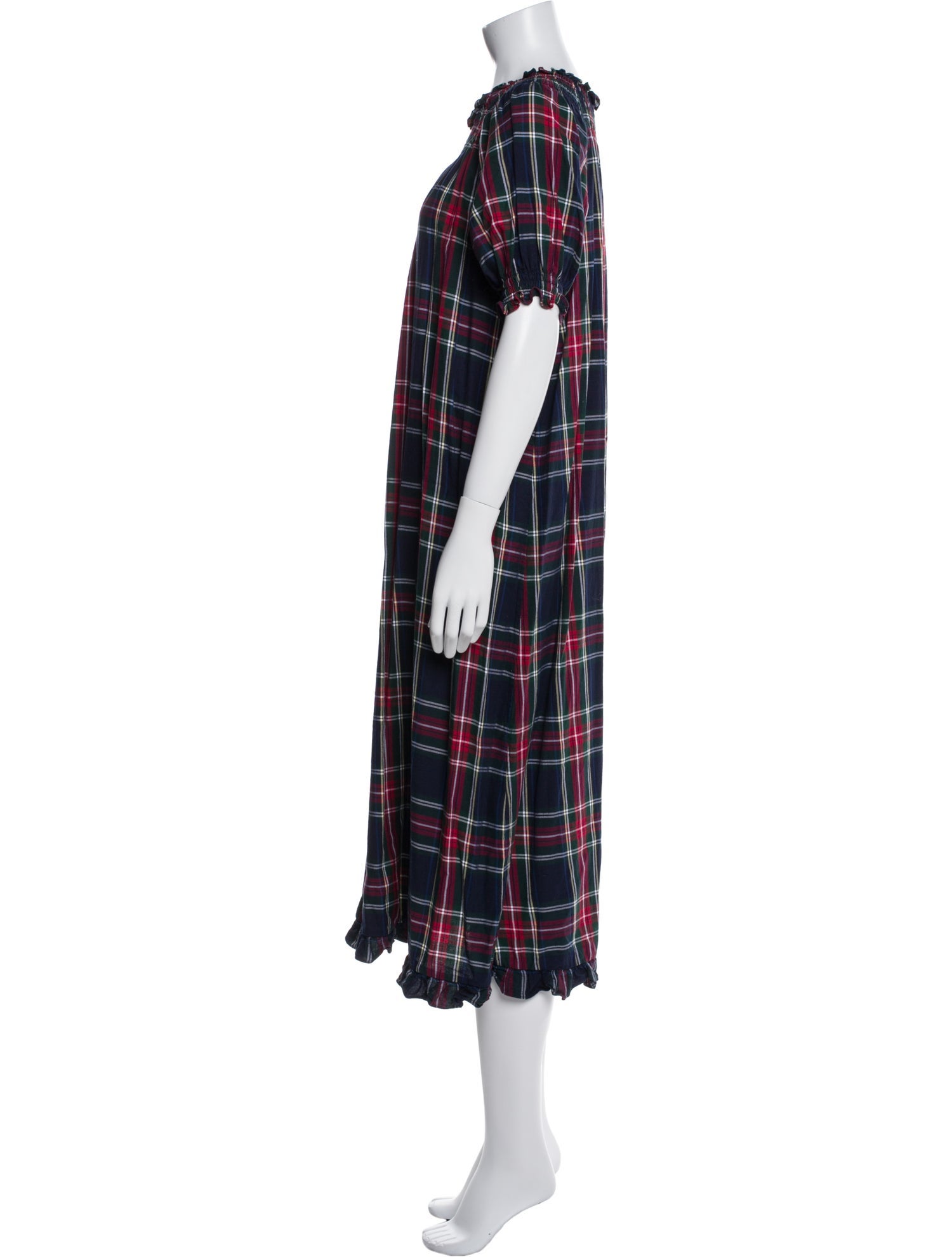 Hill House Home Plaid Print Midi Length Dress