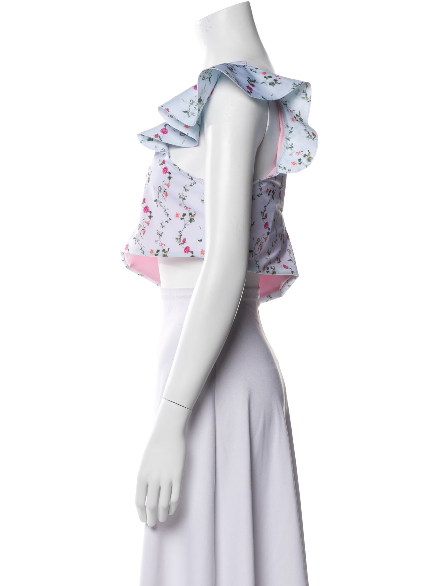 Hill House Home Floral Print Ruffle Embellishment Top w/ Tags