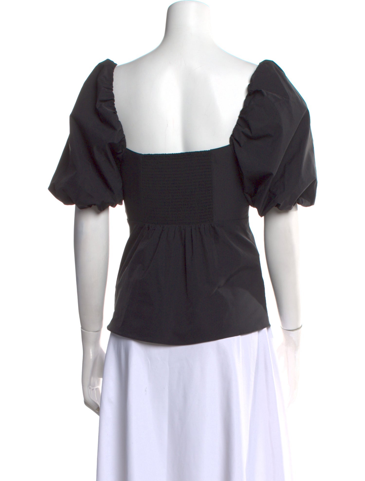 Hill House Home Square Neckline Short Sleeve Top - Black Tops