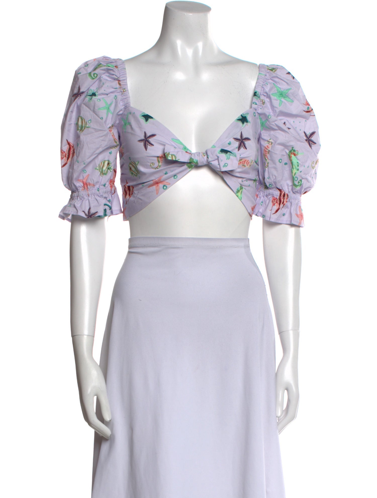 Hill House Home Floral Print V-Neck Crop Top