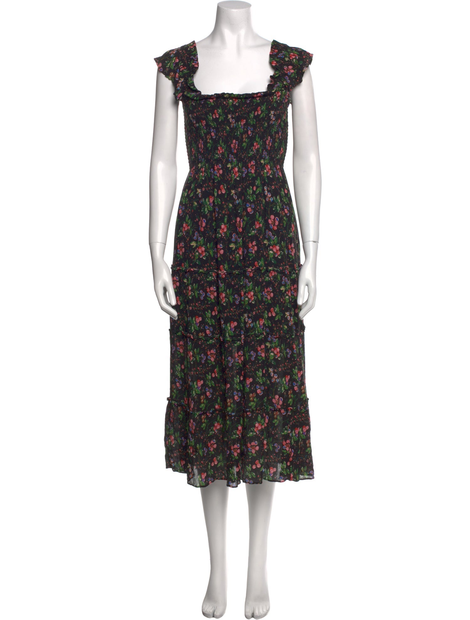 Hill House Home Floral Print Midi Length Dress