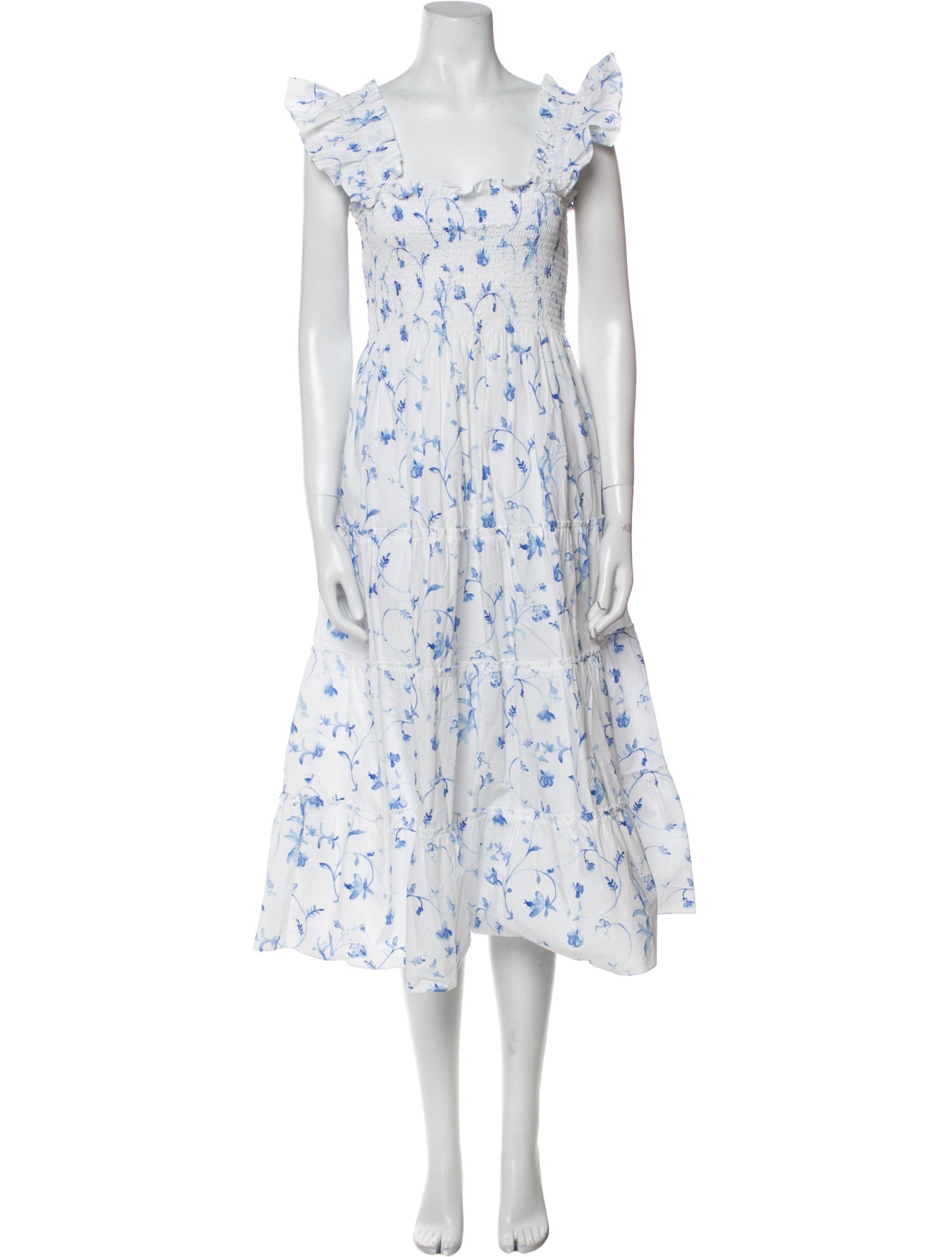 Hill House Home Floral Print Midi Length Dress