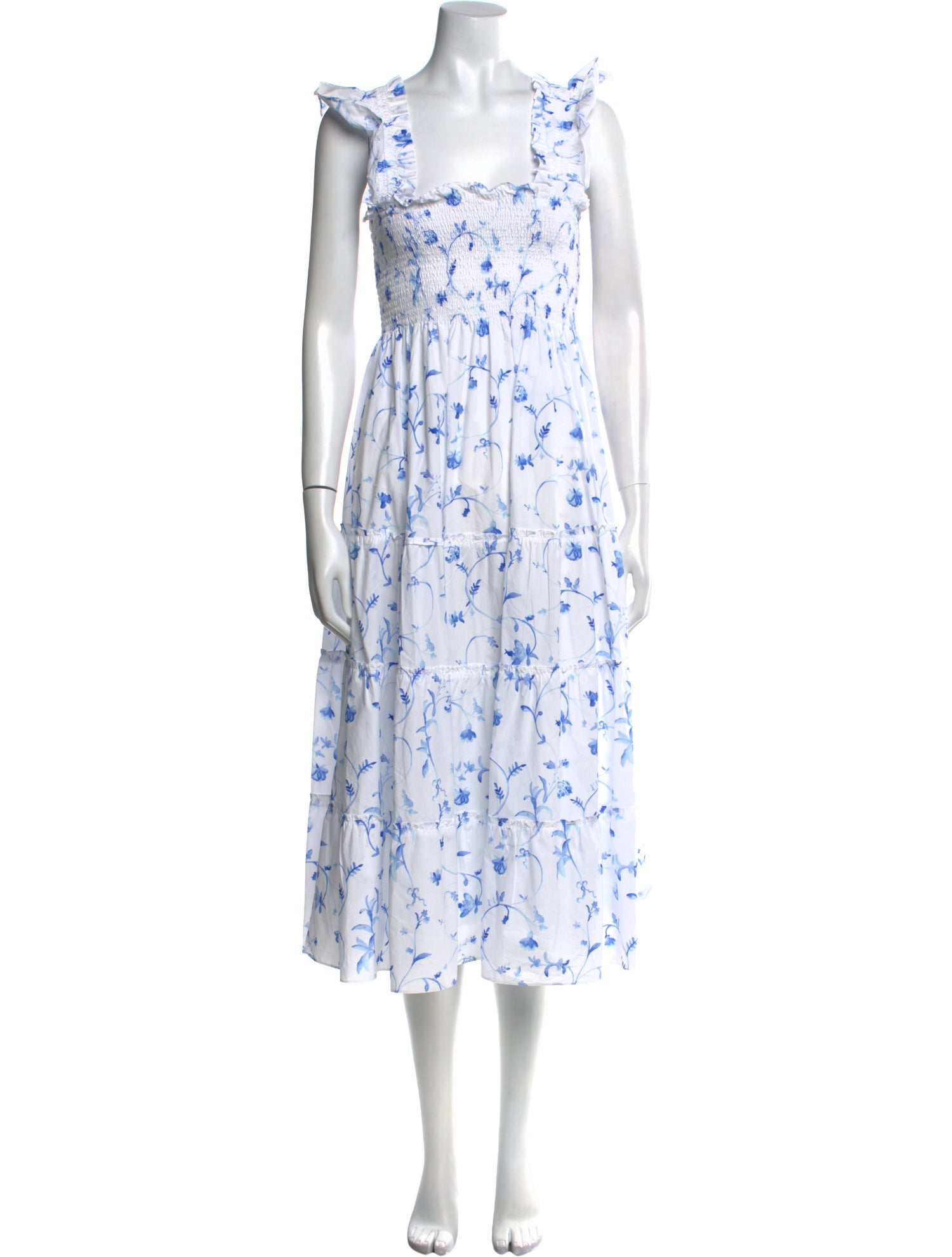 Hill House Home Floral Print Midi Length Dress