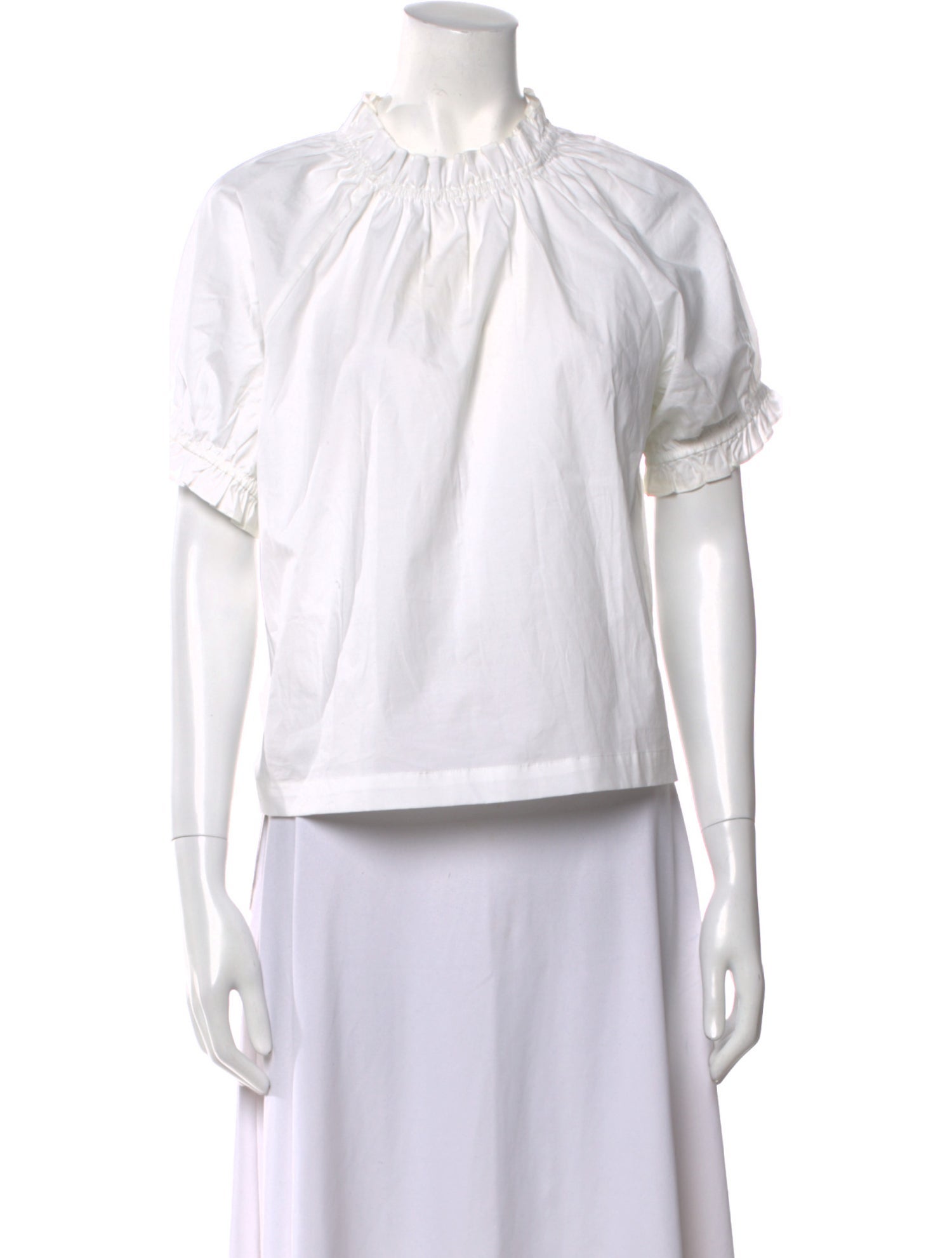 Hill House Home Mock Neck Short Sleeve Blouse