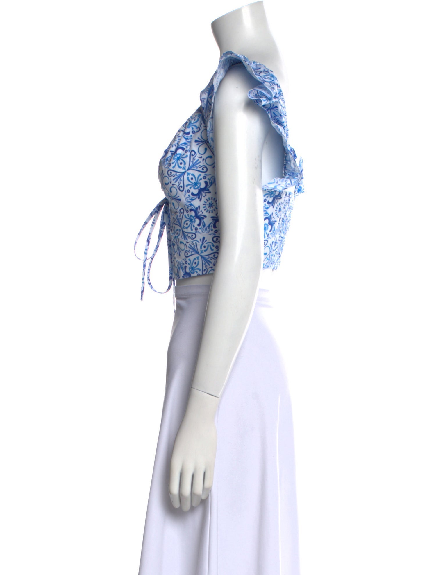 Hill House Home Printed V-Neck Crop Top w/ Tags