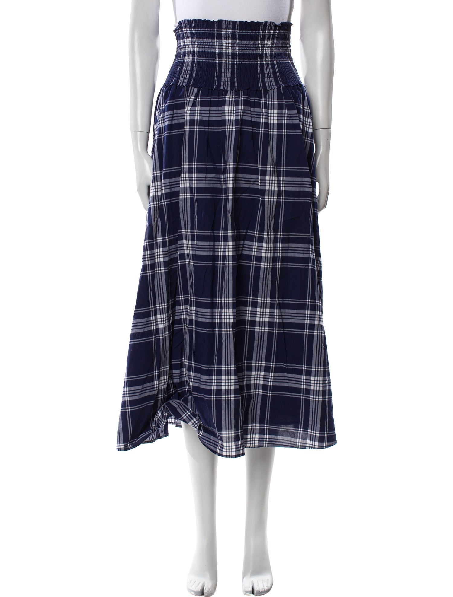 Hill House Home Plaid Print Midi Length Skirt