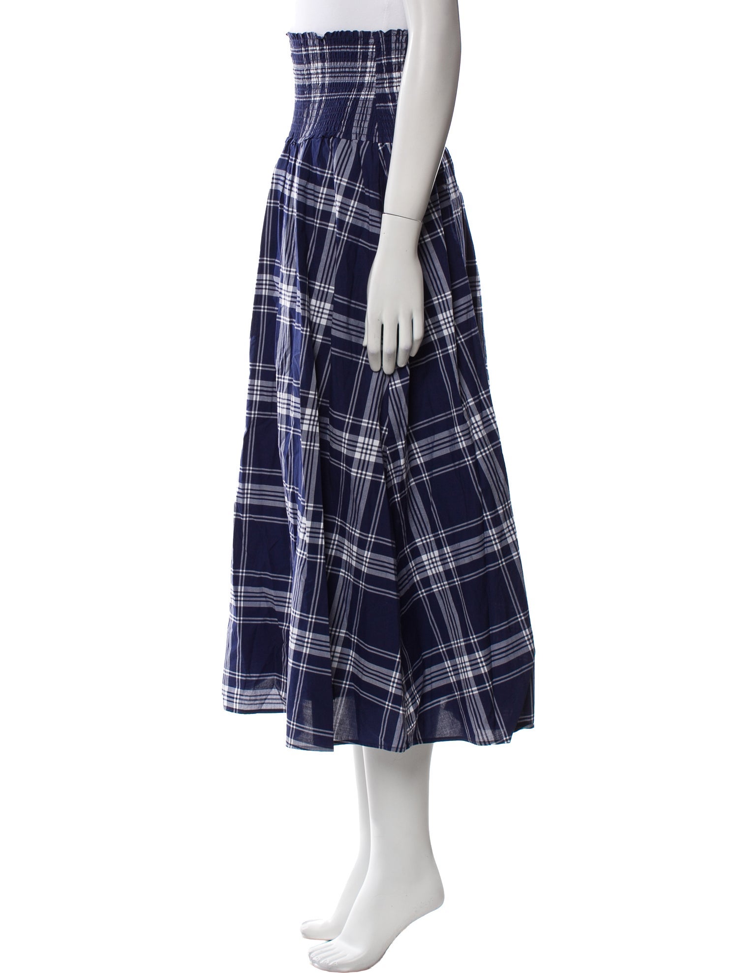 Hill House Home Plaid Print Midi Length Skirt