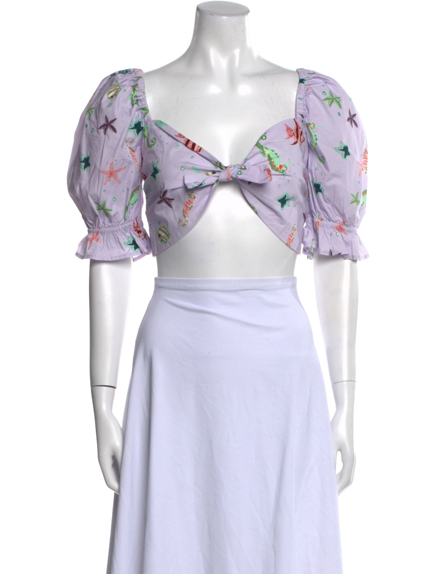 Hill House Home Floral Print Square Neckline Crop Top