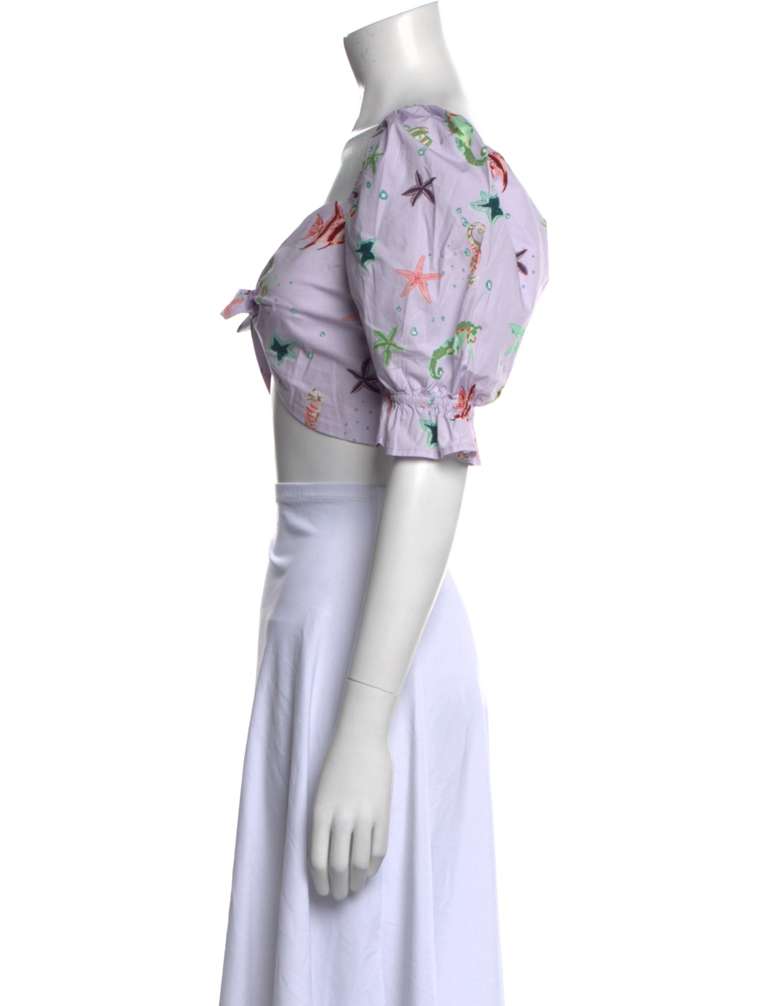 Hill House Home Floral Print Square Neckline Crop Top