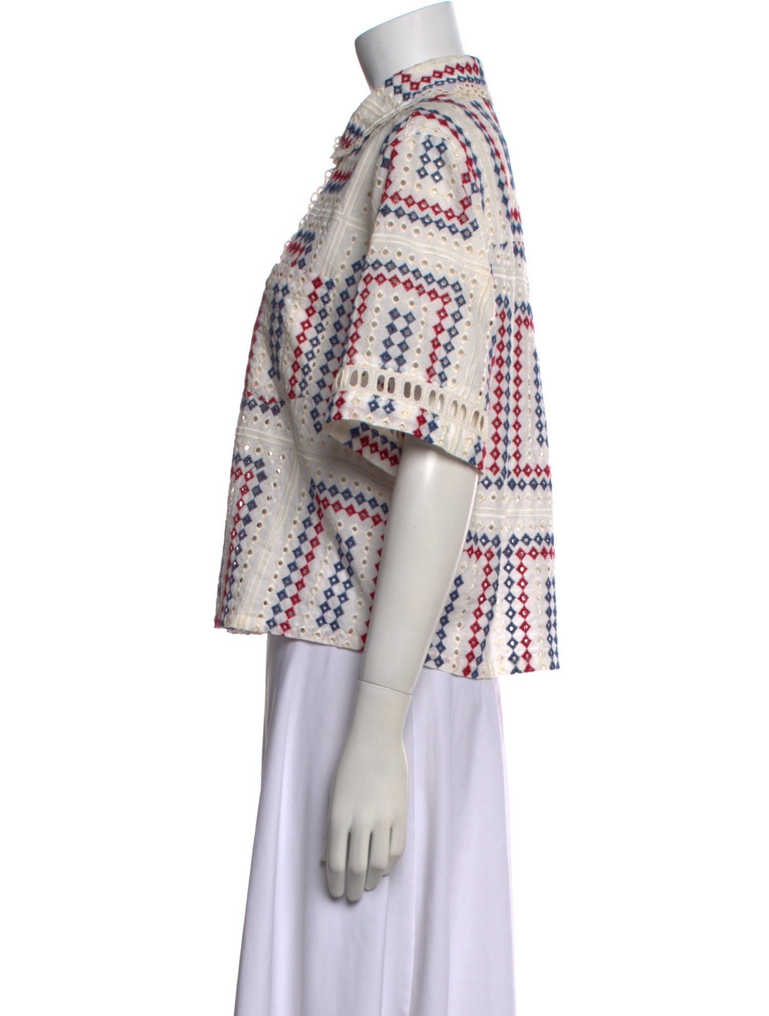 Hill House Home Patterned Short Sleeve Crop Top