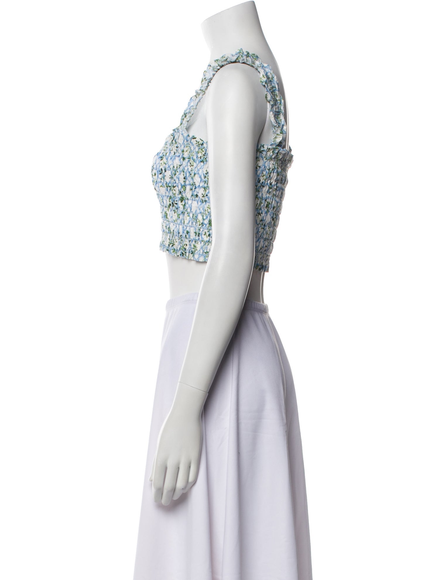 Hill House Home Floral Print Square Neckline Crop Top