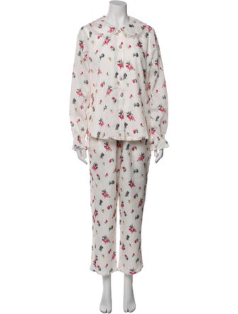 Hill House Home Floral Print Crochet Trim Pant Set