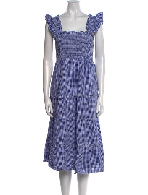 Hill House Home Plaid Print Midi Length Dress