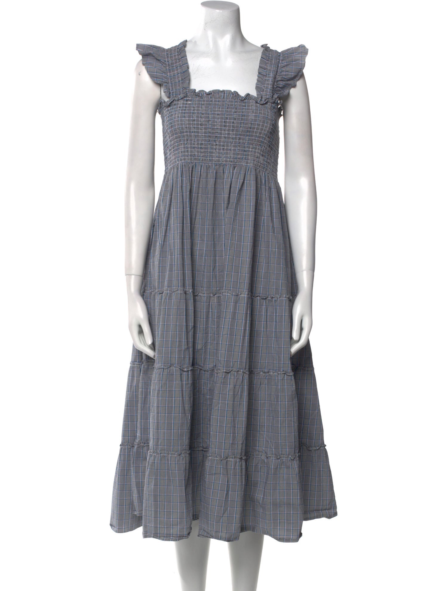 Hill House Home Plaid Print Midi Length Dress