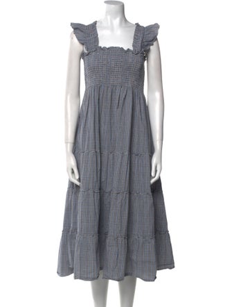 Hill House Home Plaid Print Midi Length Dress