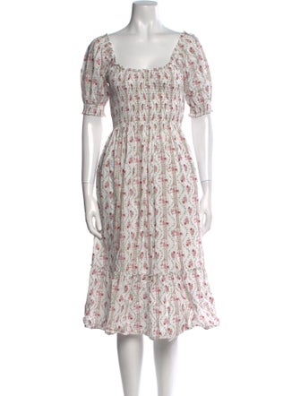 Hill House Home Floral Print Midi Length Dress