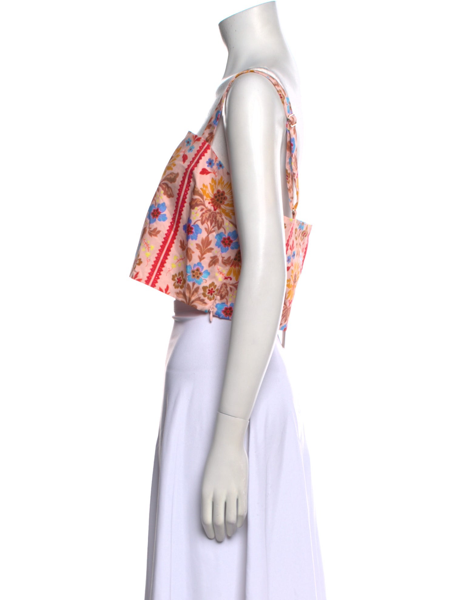 Hill House Home Floral Print Square Neckline Crop Top