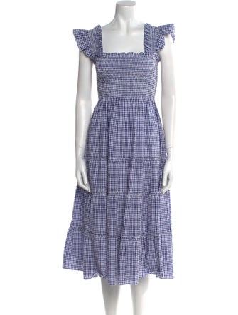 Hill House Home Plaid Print Midi Length Dress