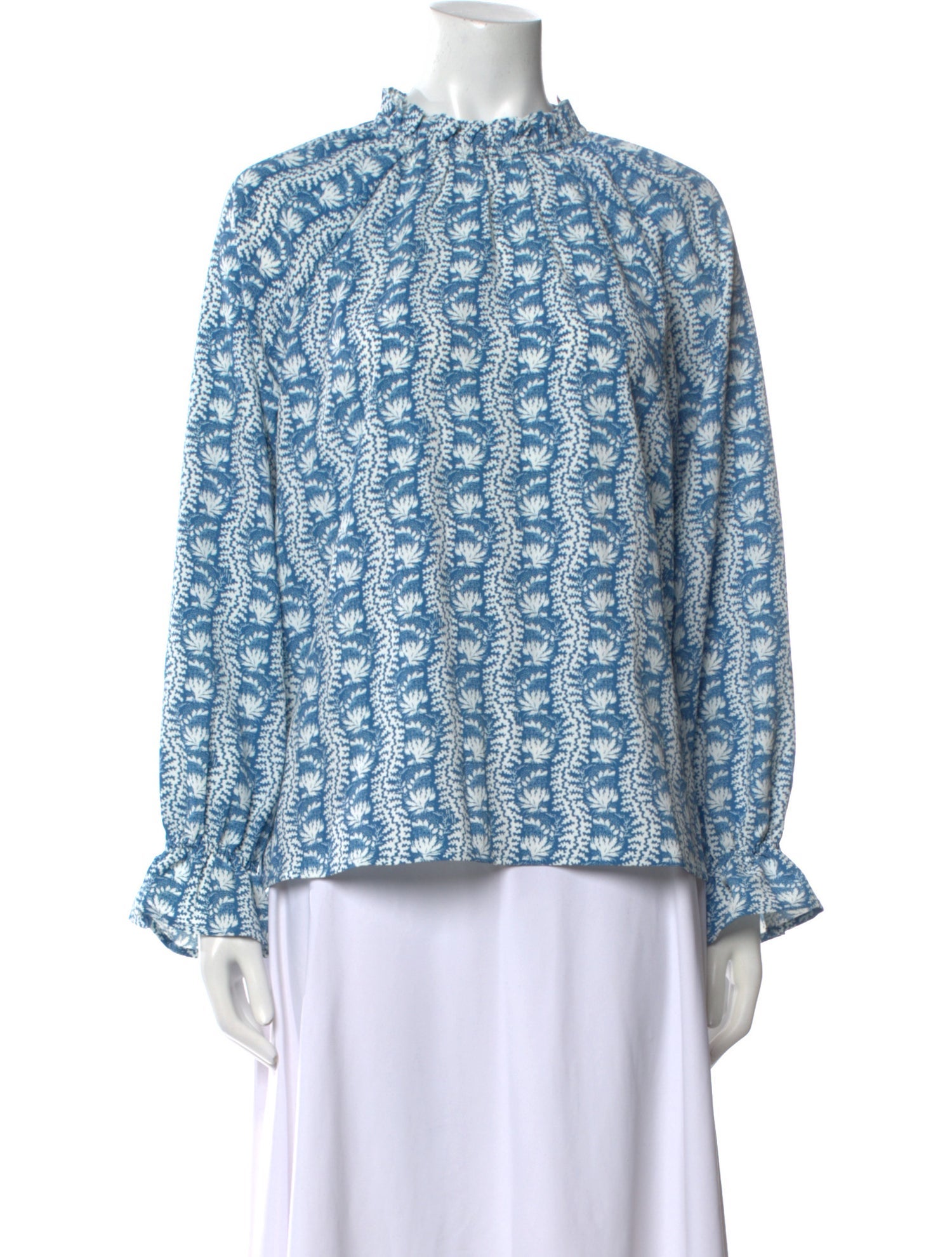 Hill House Home Printed Mock Neck Blouse