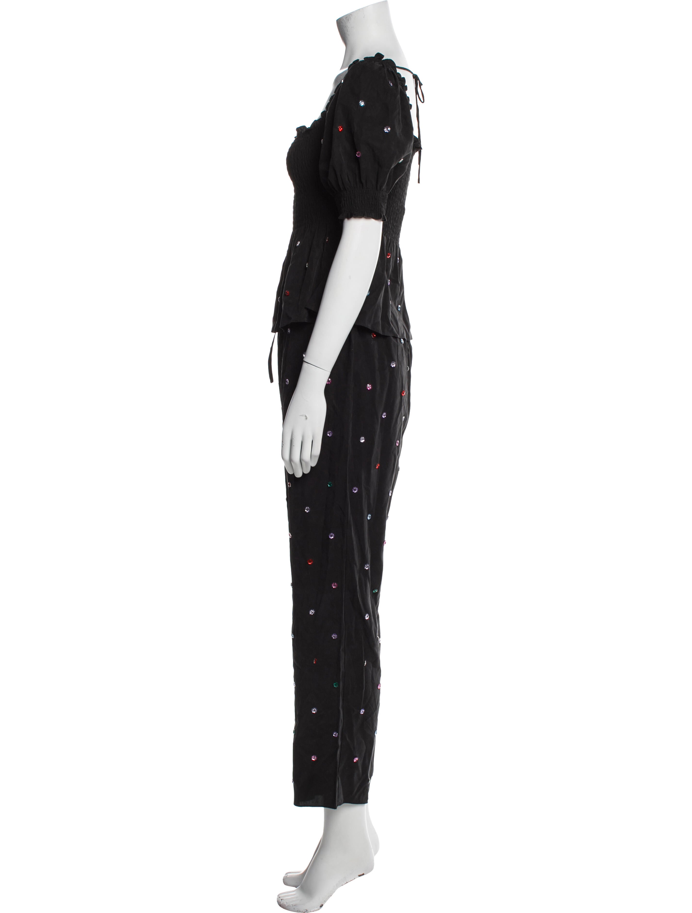 Hill House Home Polka Dot Print Crystal Embellishments Pant Set