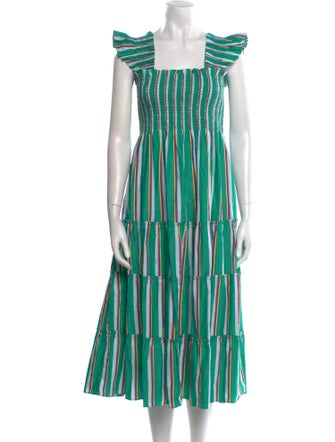 Hill House Home Striped Midi Length Dress