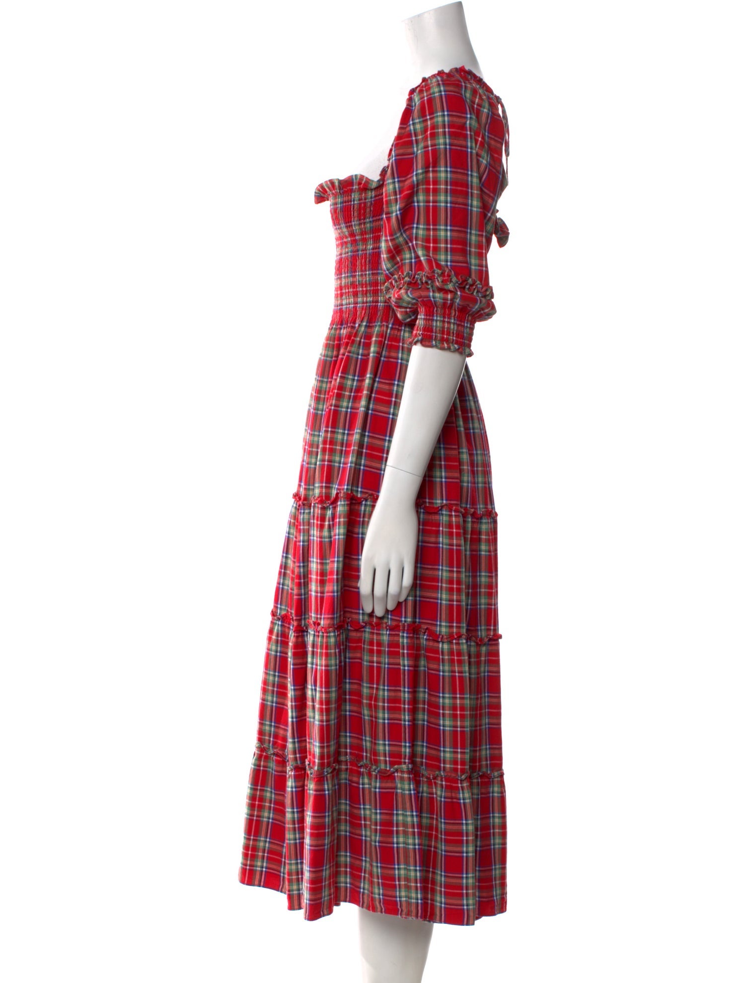 Hill House Home Plaid Print Midi Length Dress