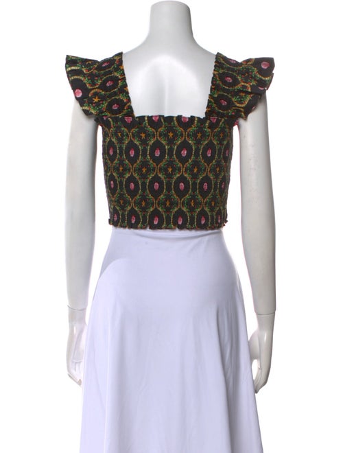 Hill House Home Printed Square Neckline Crop Top