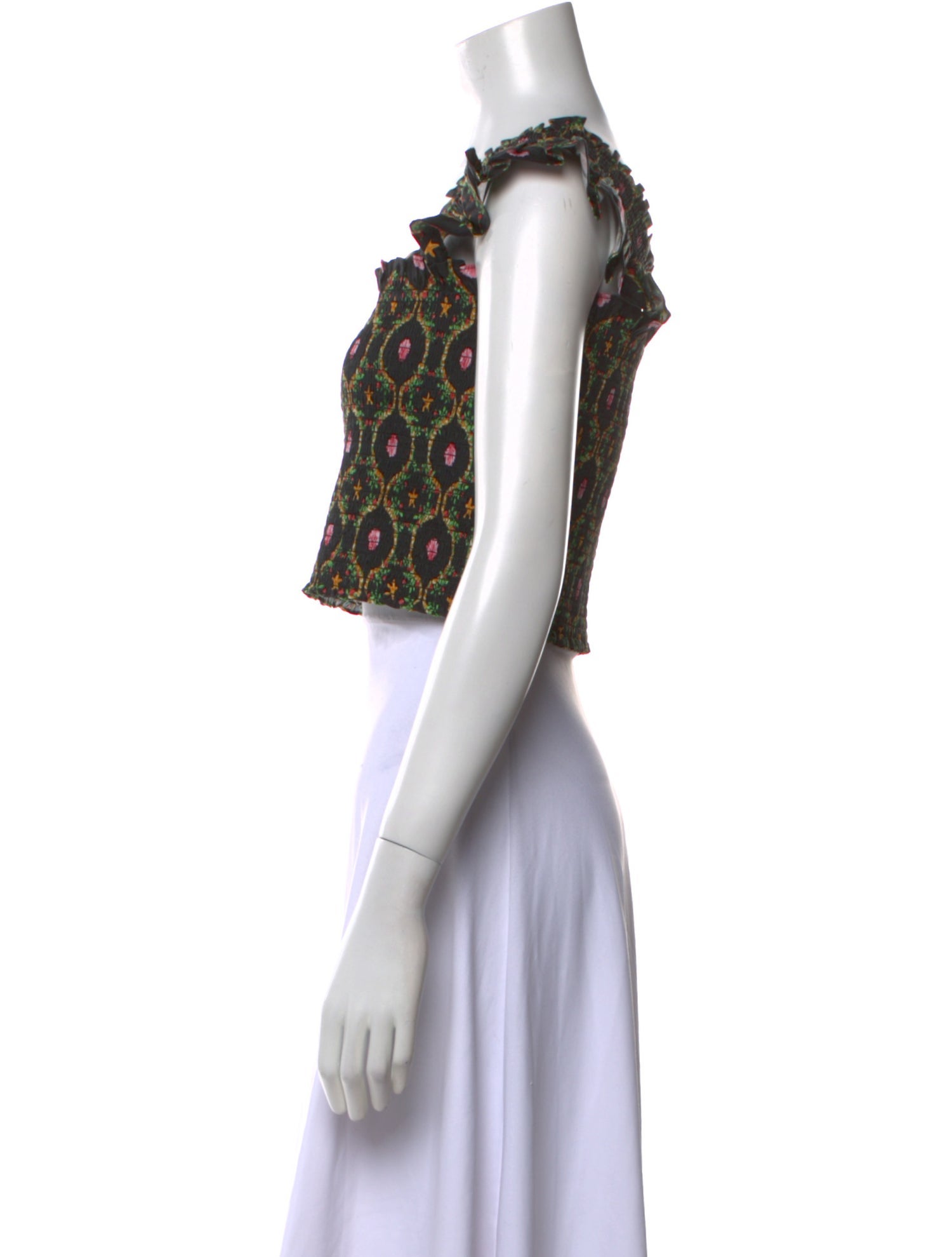 Hill House Home Printed Square Neckline Crop Top