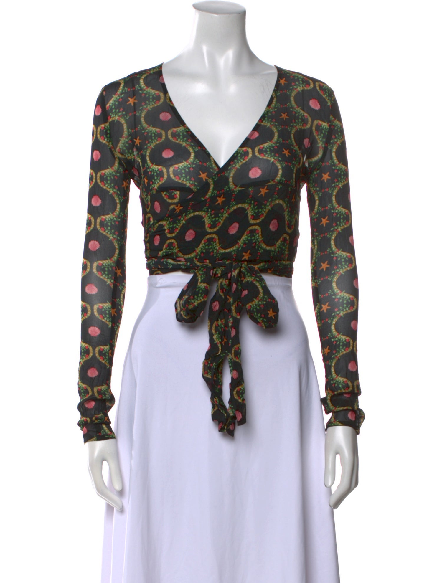 Hill House Home Paisley Print V-Neck Crop Top w/ Tags