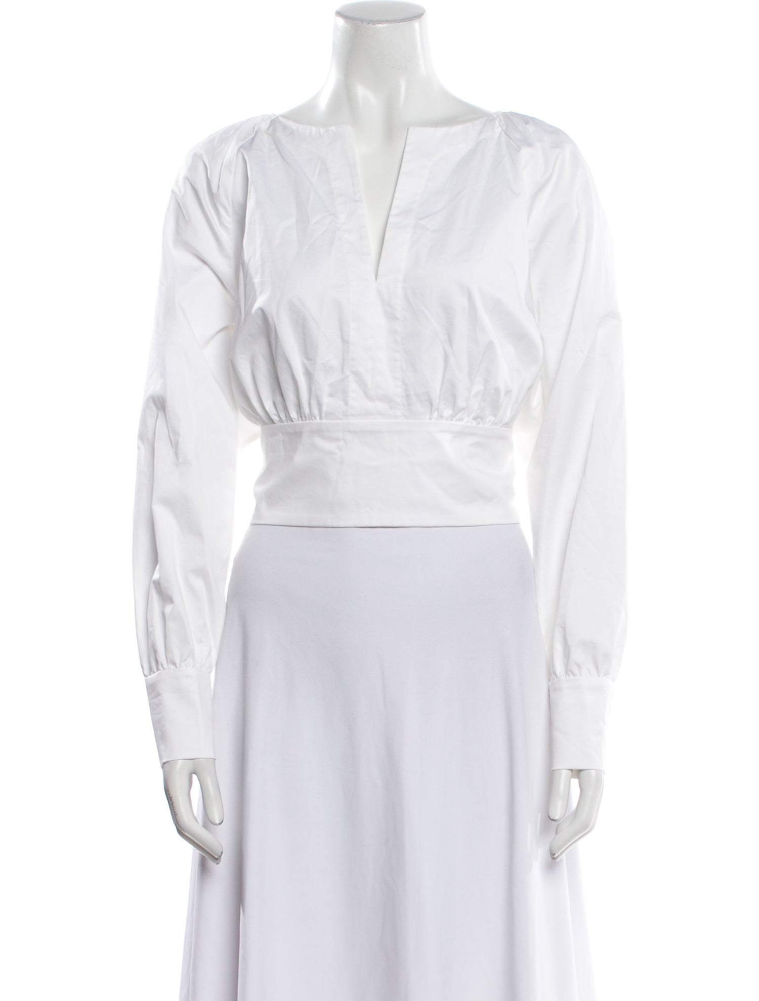 Hill House Home V-Neck Long Sleeve Crop Top