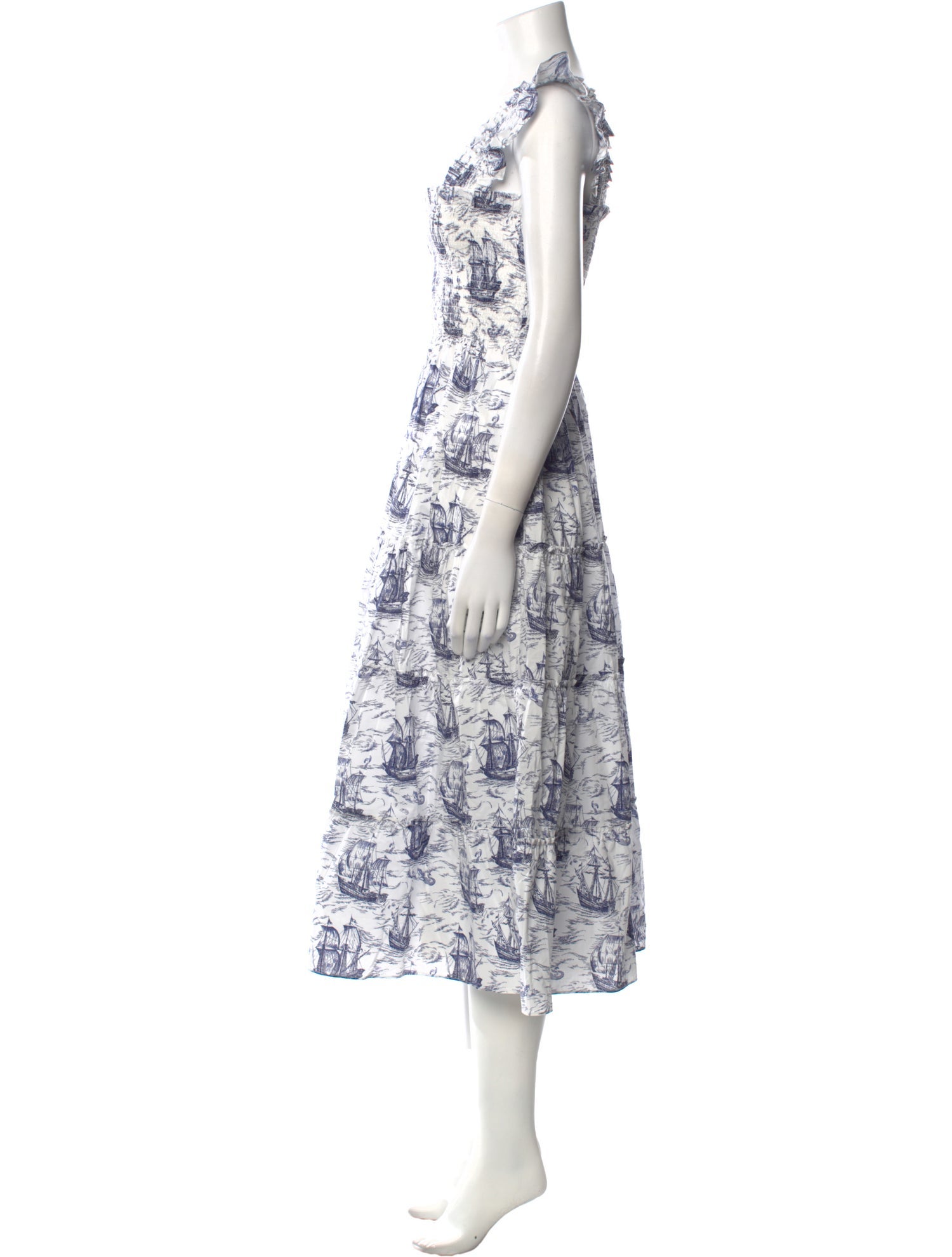 Hill House Home Floral Print Midi Length Dress