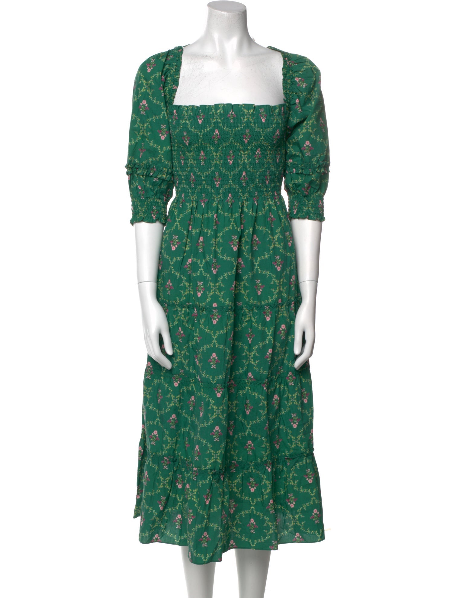 Hill House Home Floral Print Midi Length Dress