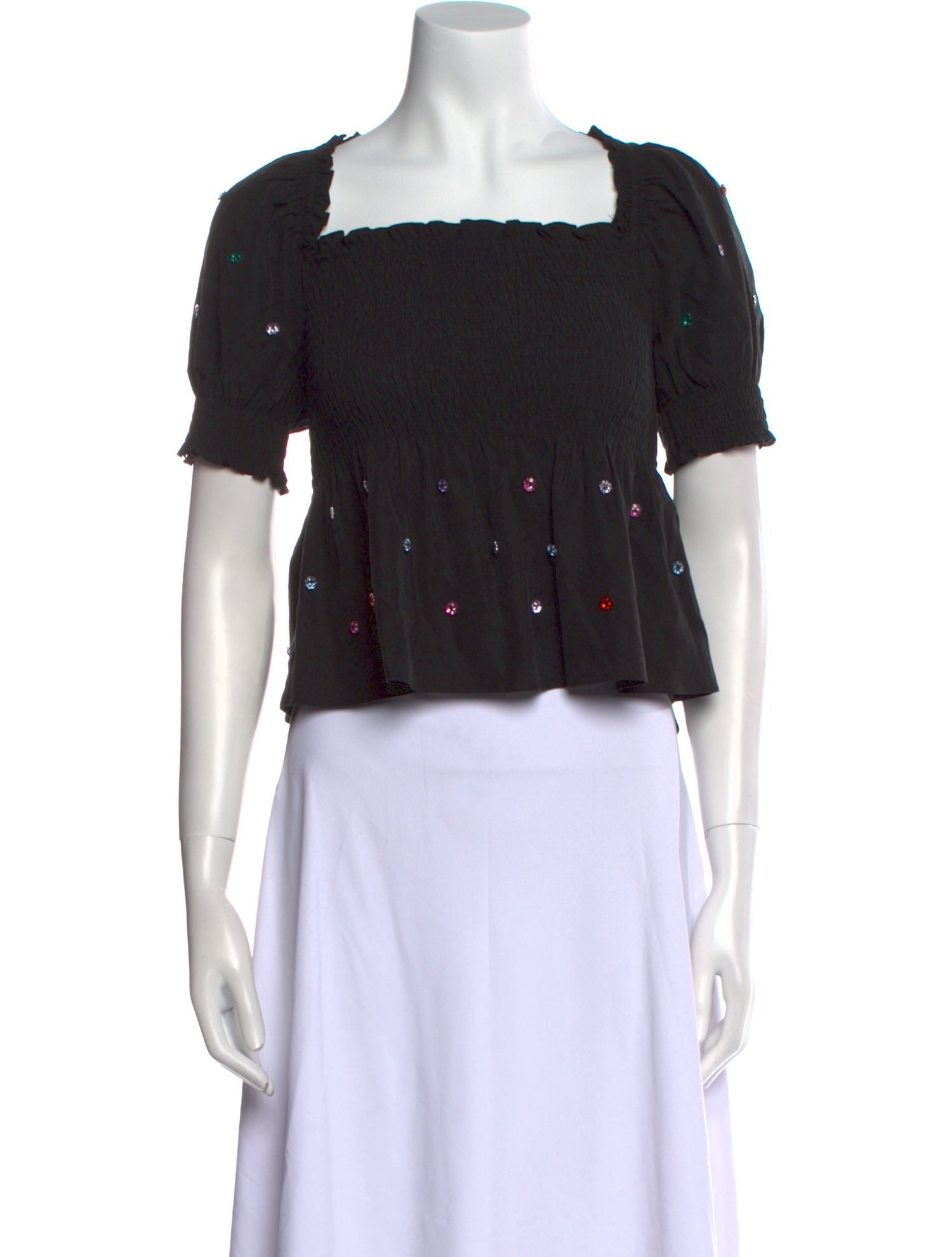 Hill House Home Square Neckline Short Sleeve Crop Top