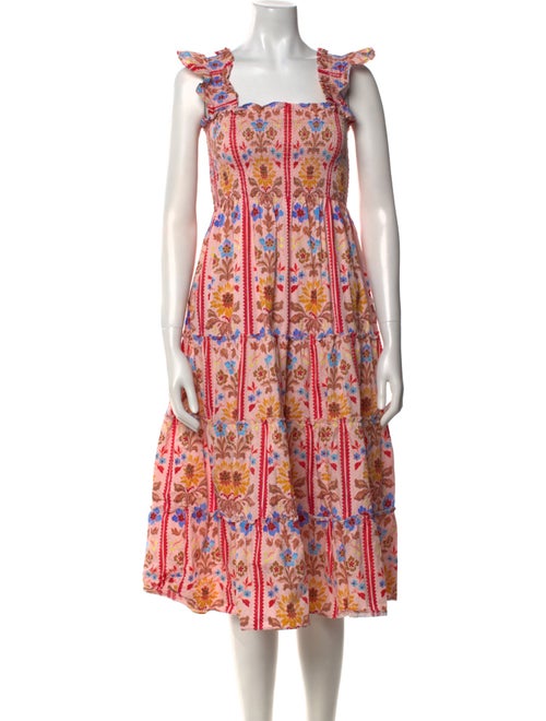 Hill House Home Floral Print Midi Length Dress